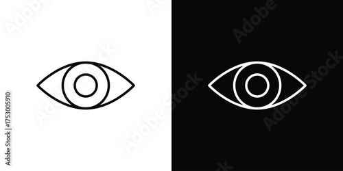 Eye icon symbols in black illustrations set