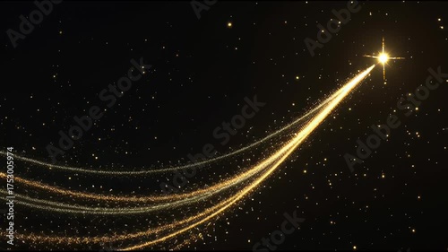 Stunning display of a shooting star lighting up the night sky over a serene landscape