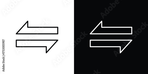 Exchange icon symbols in black illustrations set