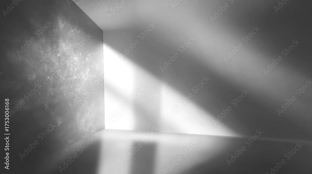 Obraz premium Dramatic black and white interior shot with a dark opening and shadows