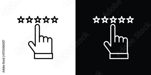 Customer feedback icon symbols in black illustrations set