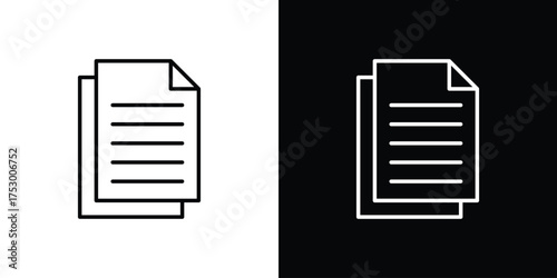 Copy icon symbols in black illustrations set