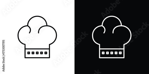 Chef icon symbols in black illustrations set