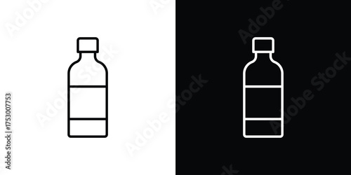 Bottle icon symbols in black illustrations set