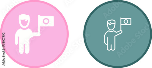 Raising Flag Vector Icon