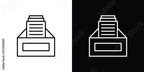Archive icon symbols in black illustrations set