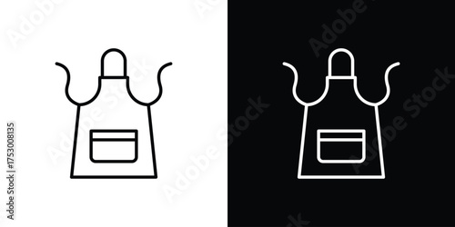 Apron icon symbols in black illustrations set