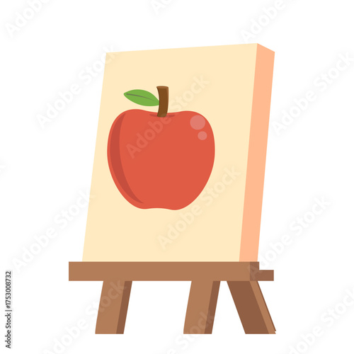 Illustration of an Apple on an Easel