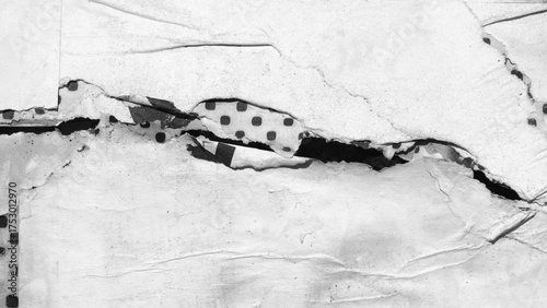 Old ripped torn blank black and white fly posters textures backgrounds grunge creased crumpled paper vintage collage placards empty space for text