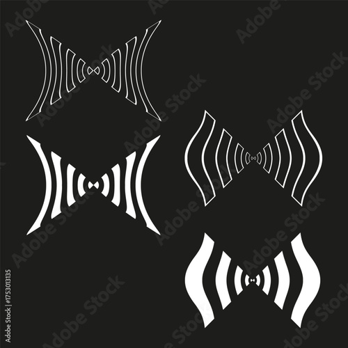 Abstract sound waves. Dynamic energy symbol. Digital Vector icon. Wireless signal graphic.