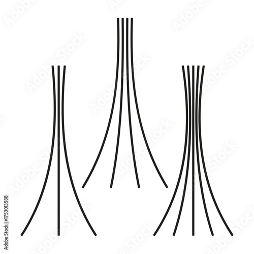 Vertical curved lines. Dynamic stroke elements. Abstract graphic Vector. Modern art illustration.