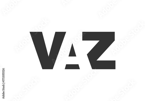 VAZ logo design. Initial letter V A Z bold font style for tech startups, consulting, corporate branding. Creative company name, headlines typography identity, trendy logotype.