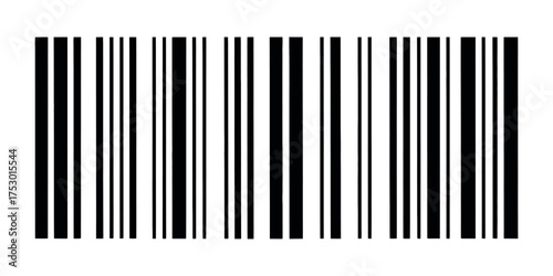 Simple Black and White Barcode Illustration for Product Identification and Inventory Management