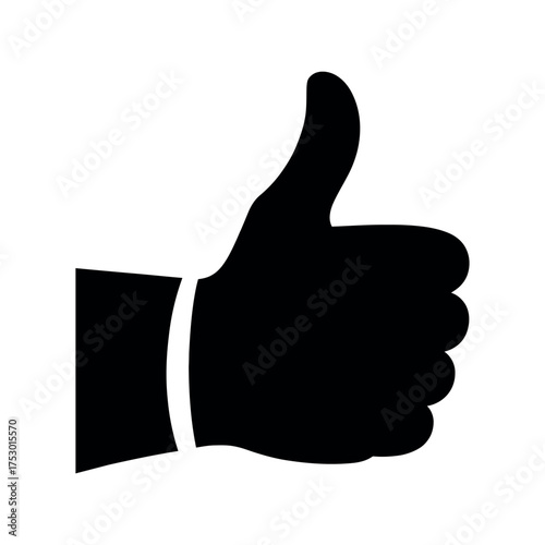 Positive Hand Gesture Illustration for Approval and Success – Social Media Like Symbol or Feedback Graphic Representing Agreement