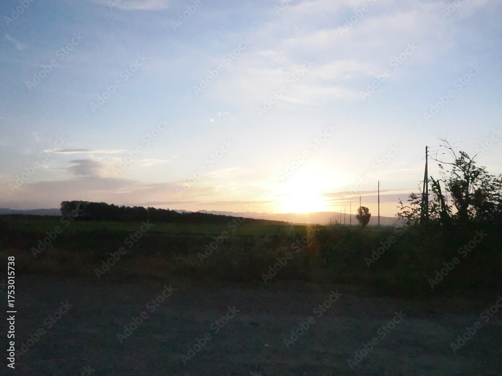 Obraz premium 北海道の日の出の風景