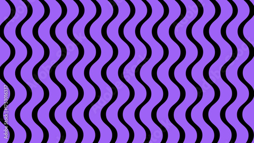 Purple and black vertical wavy background. Seamless pattern with beautiful ornament decor. Wallpaper for something.