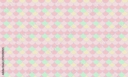 Pastel pink, mint green, and yellow scale pattern.  Perfect for feminine designs, backgrounds, or textiles.  This dreamy, repeating texture evokes a sense of calm and whimsy.
