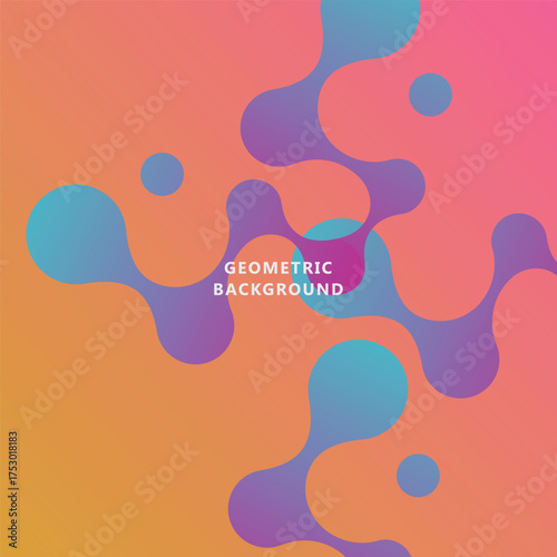 Abstract molecular geometry with fluid shapes. Vector background