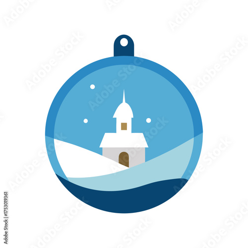transparent glass ornament with tiny winter village