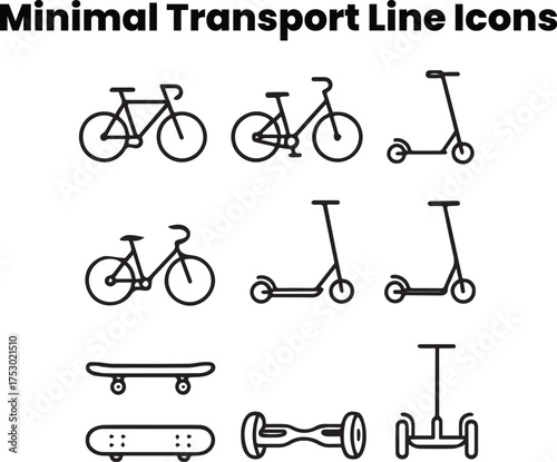 private Transport Icon Set – 10 Flat Vector Icons

