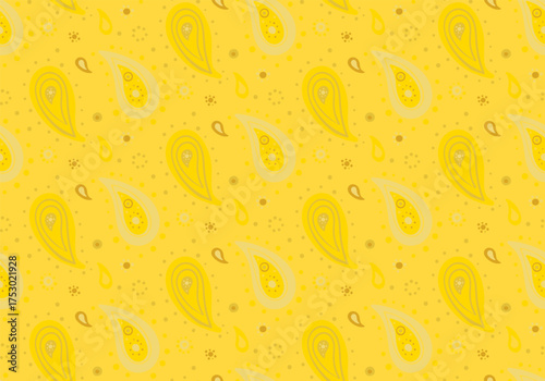 Fabric card with decor style. Dress clothes in silk royalty. Paisley summer with blossom classical.