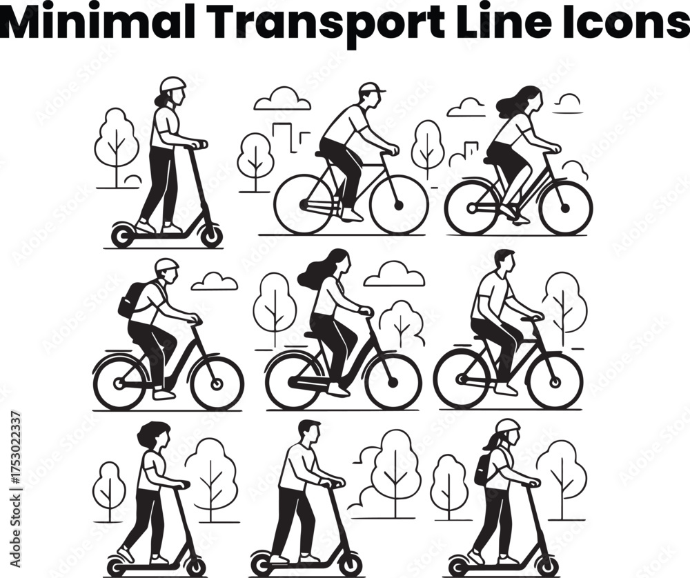 Naklejka premium Travel & Transport Icon Collection – 10 Vector Icons 