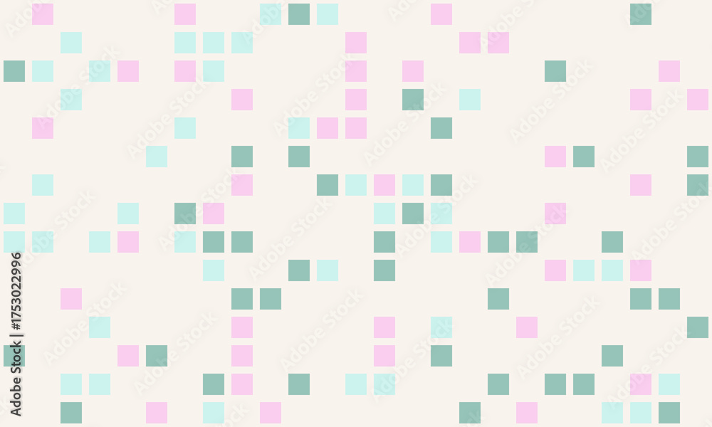 Fototapeta premium Abstract pastel square pixel pattern. Perfect for website backgrounds, playful branding, digital art, or textile design.