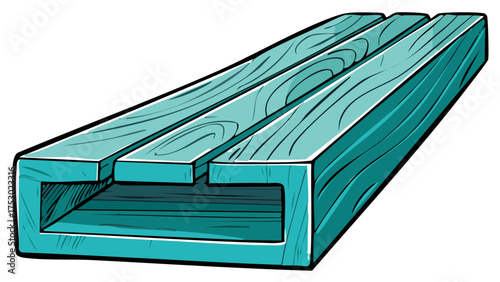 Cartoon aqua planks arranged as a base or support element design