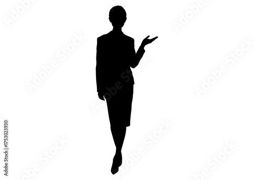 案内する女性のシルエット6