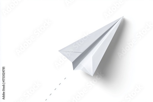 Free Download White paper airplane flying against a minimalist background - GFXLoad