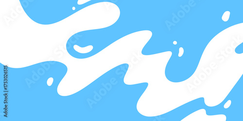 Milk background for modern posters with dynamic splashes and drops. Minimal flat style vector illustration perfect for dairy advertising, packaging, and fresh milk branding.
