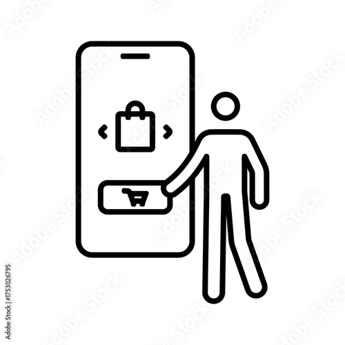 Checkout icon, outlined style