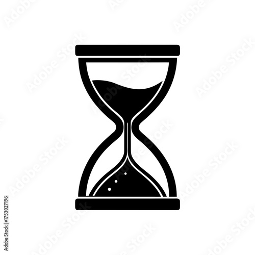 Silhouette of an hourglass design on transparent background