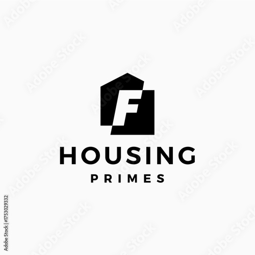 letter f house home mortgage real estate living logo vector icon illustration