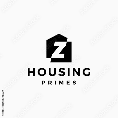 letter z house home mortgage real estate living logo vector icon illustration