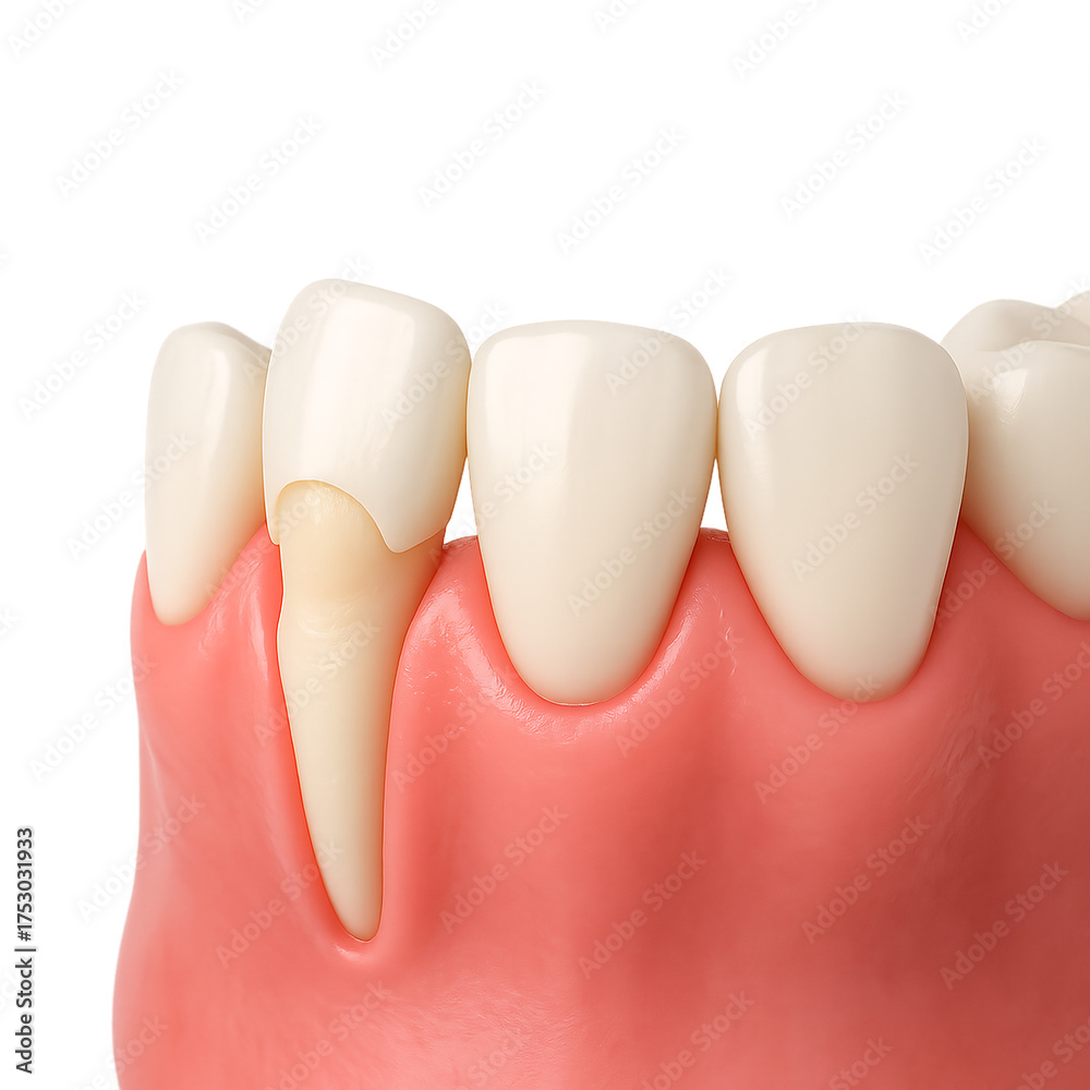 Obraz premium Realistic Human Teeth Model Showing Gum Structure and Dental Health