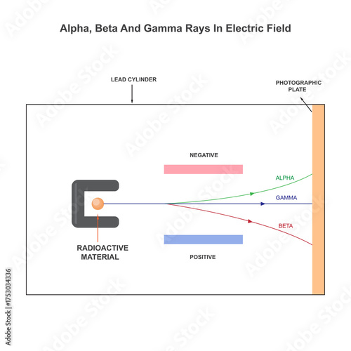 Alpha beta and gamma rays in electric field,radioactivity.