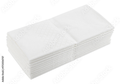 Foto Stack of paper handkerchiefs isolated on a transparent background