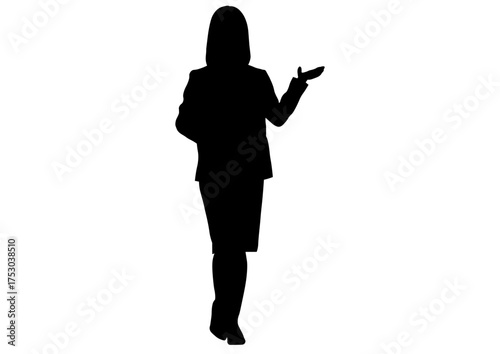 案内する女性のシルエット7