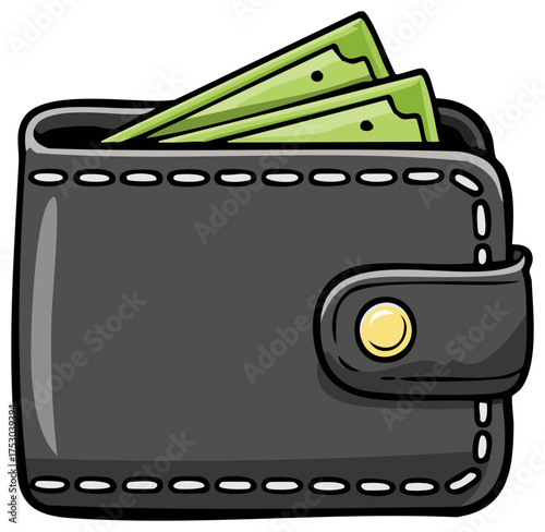 Open Wallet Filled with Green Paper Money Bills
