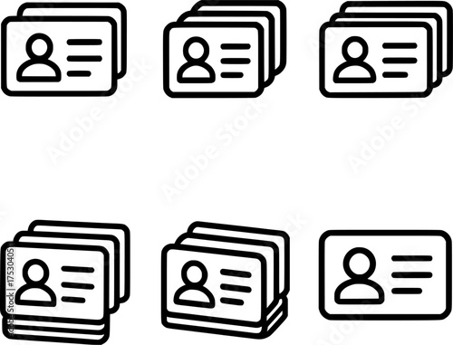 business card stack vector icon