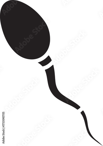 sperm cell icon black and white .