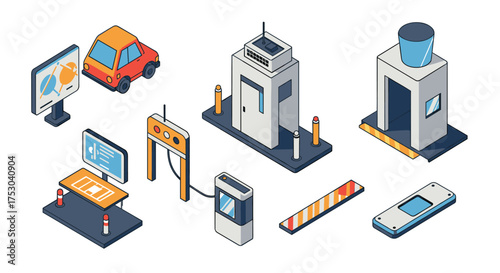 Isometric urban security elements and devices for modern city planning