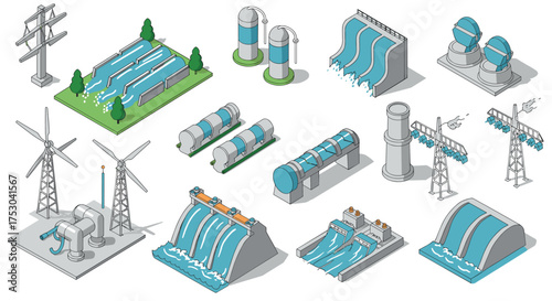 Sustainable energy and water management: isometric designs of clean technologies