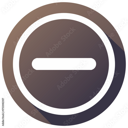 Gradient circle with white minus sign, symbol, icon for concept, illustration, design.