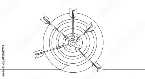Arrows hitting a target with precision, symbolizing focus and success in achieving goals.