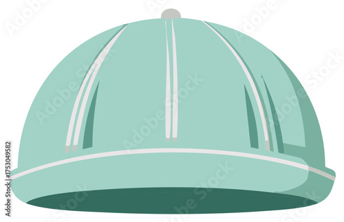 Stylish mint green beanie hat vector illustration minimalist design