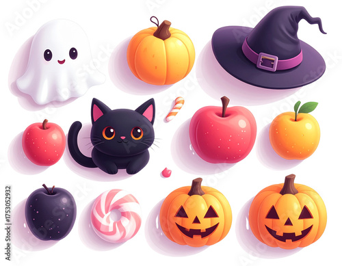 Cute Cartoon Halloween Icons Collection