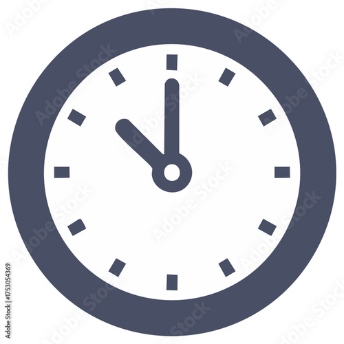 Clean minimalist clock icon representing time, schedule, punctuality and important deadlines
