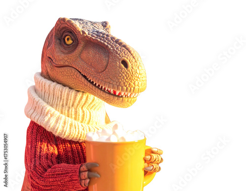 Cozy Winter Dinosaur in Sweater